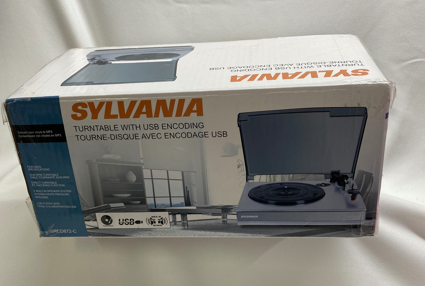 Sylvania SRCD872C Gray Turntable